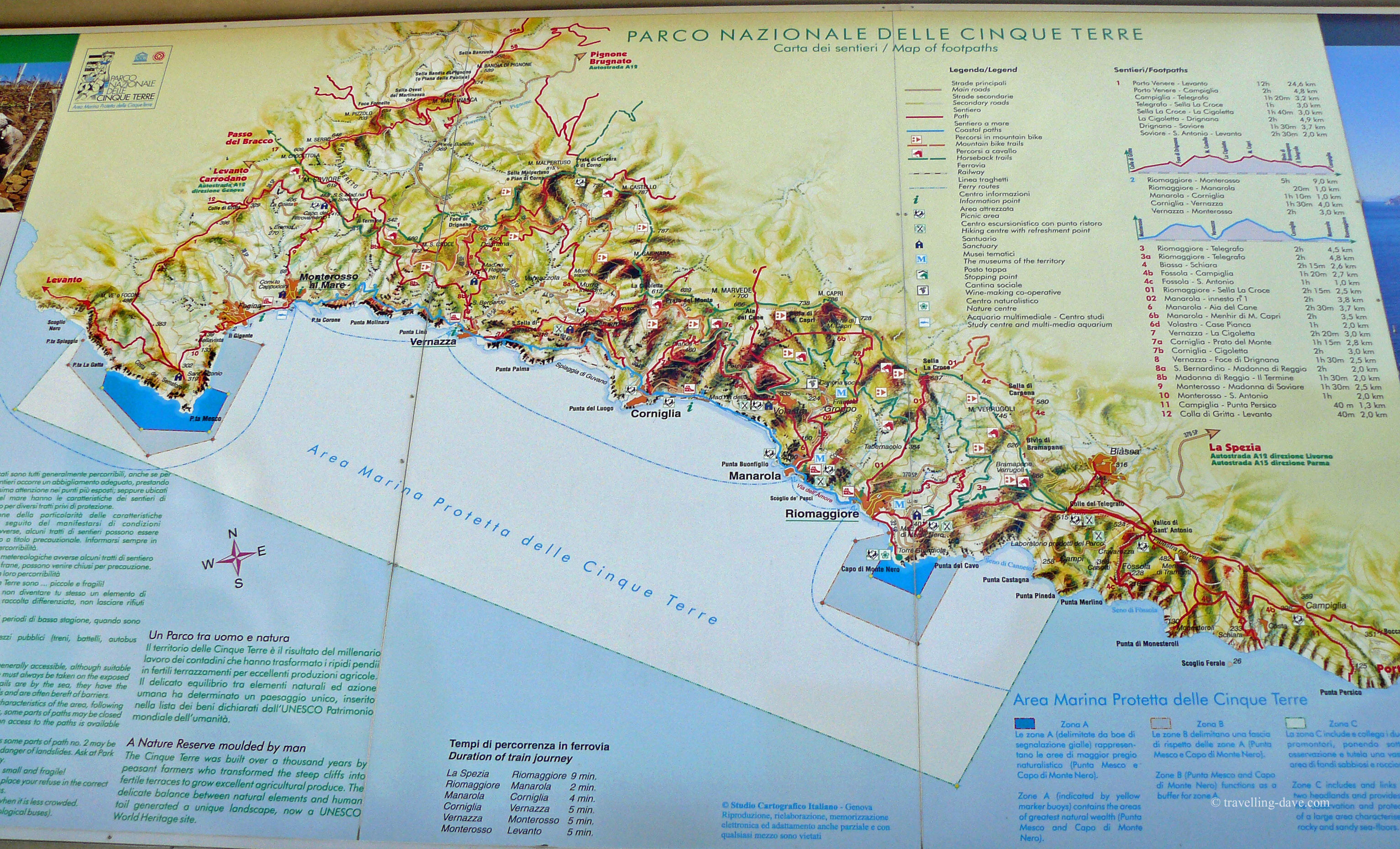 Photo of the Cinque Terre coast map