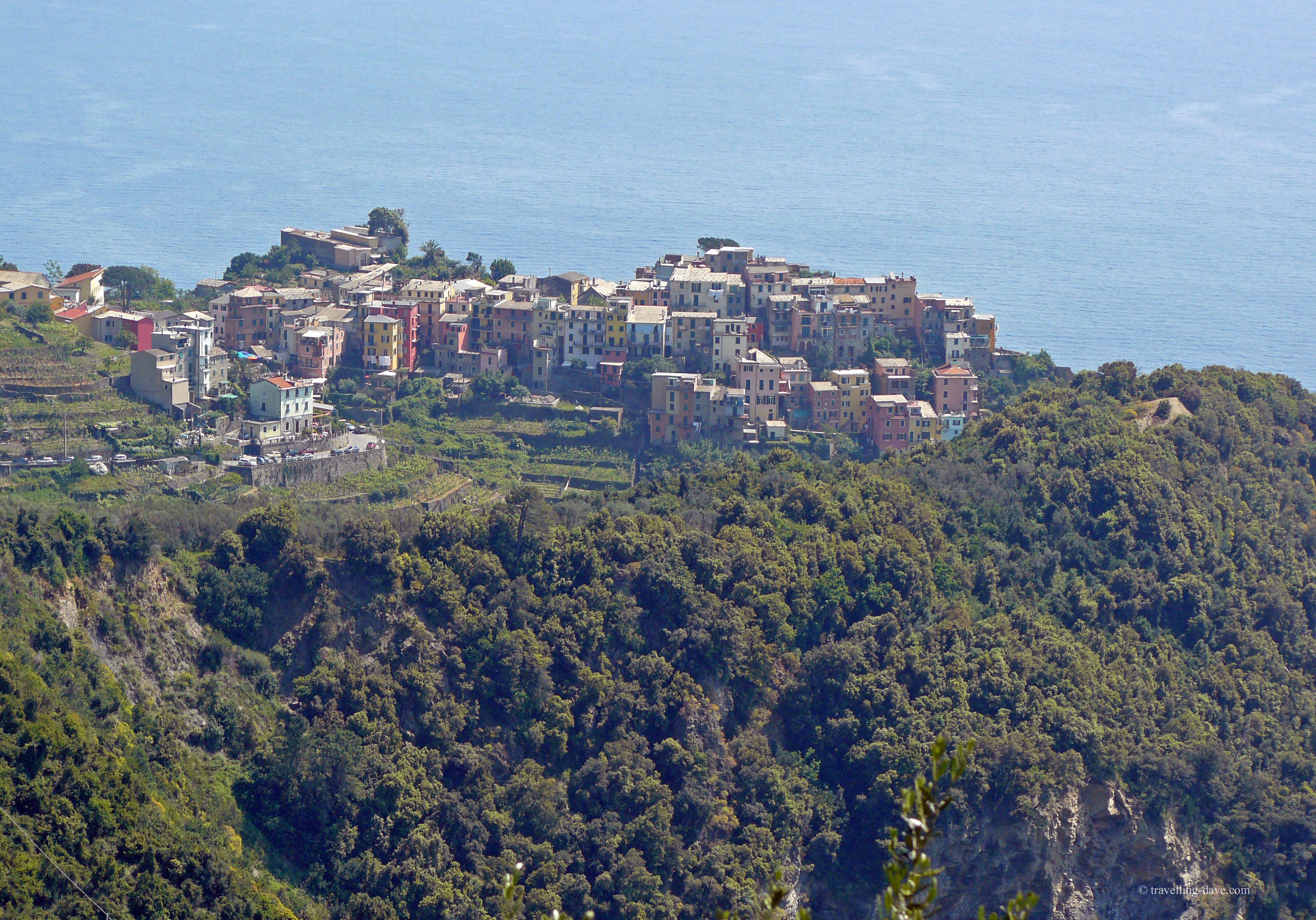 Looking down on the village of Corniglia in Italy