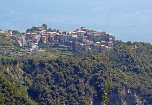 Looking down on the village of Corniglia in Italy