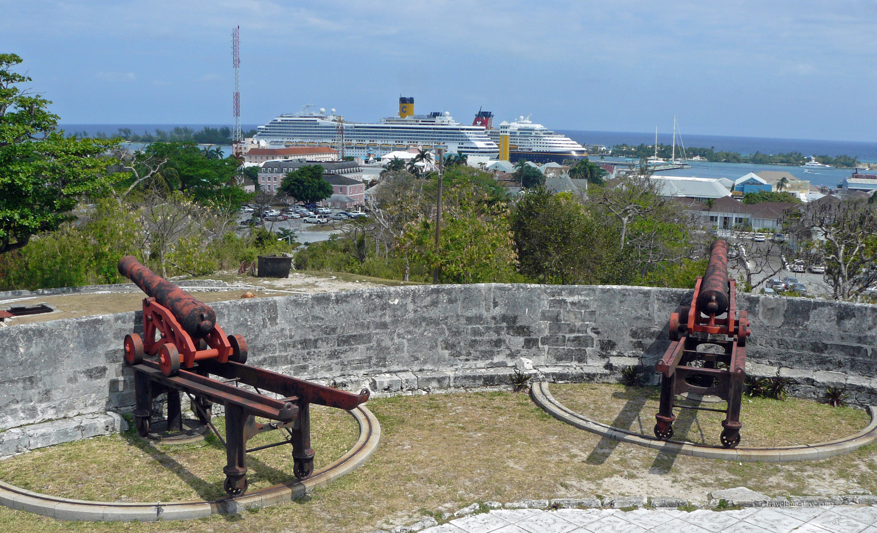 Cannons overlooking Nassau in the Bahamas