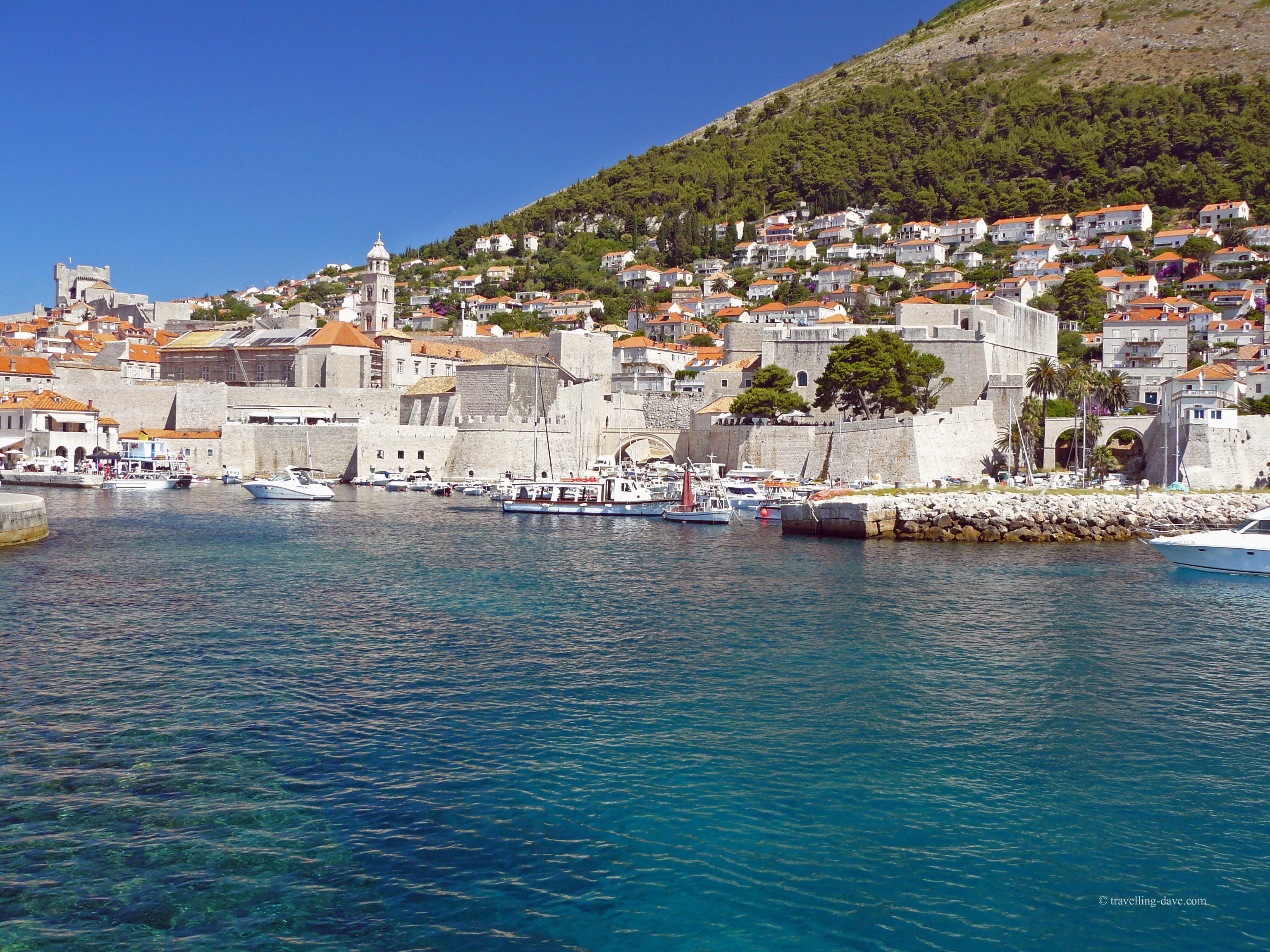 View of the city of Dubrovnik from the harbour