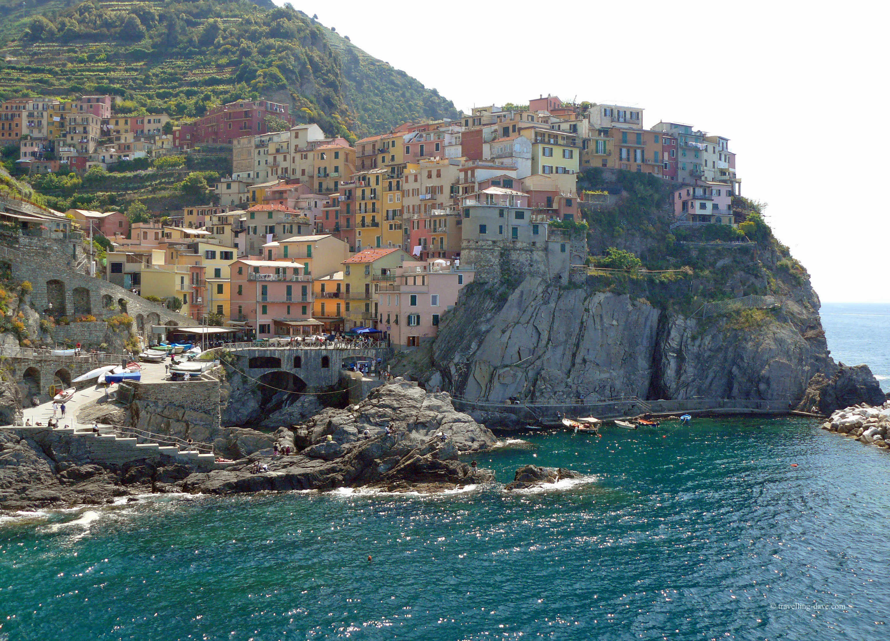 Picture postcard view of the village of Manarola in Italy