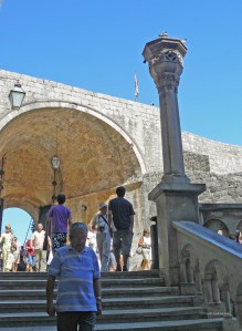 View of one of the gates at the entrance of Dubrovnik Old Town