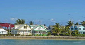 View from the ferry of Spanish Wells in the Bahamas