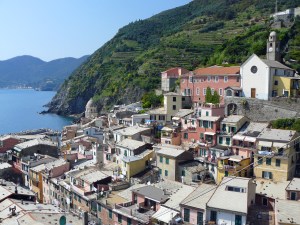 View of the village of Vernazza in Italy