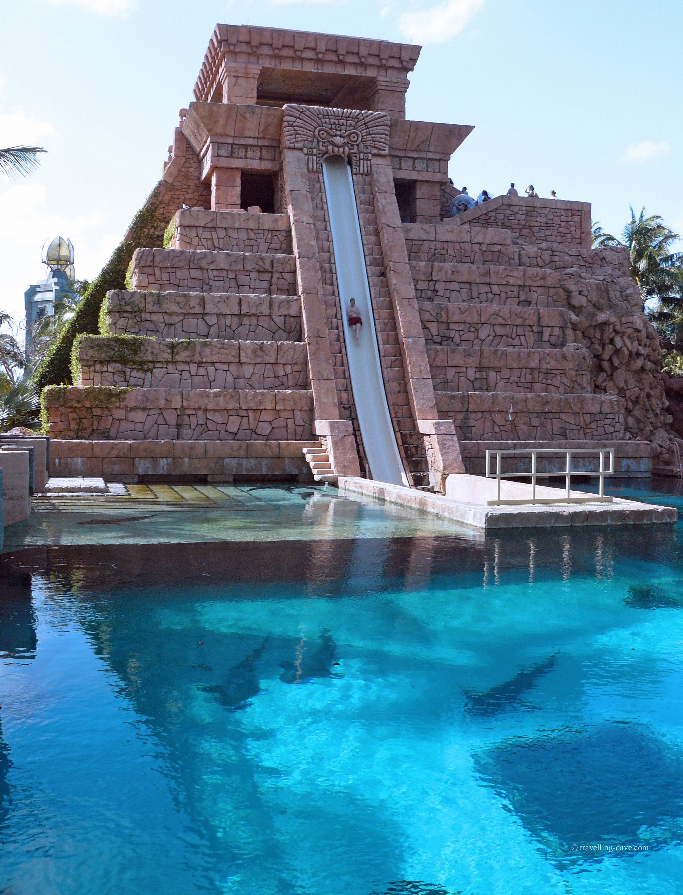 The famous temple water slide at the Atlantis Resort in the Bahamas.