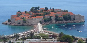 View of Aman Sveti Stefan in Montenegro