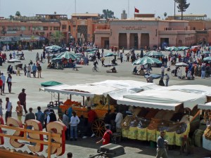 Jemaa-el-Fnaa seen from the Argana Cafe