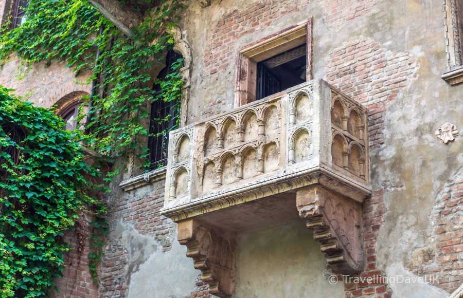 View of the famous Juliet's Balcony in Verona