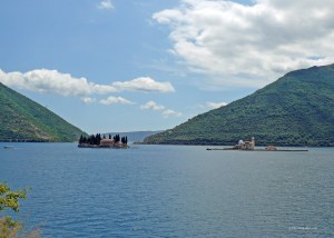 View of the two small islands of Kotor Bay