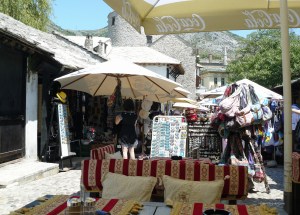 Table of a restaurant in Mostar