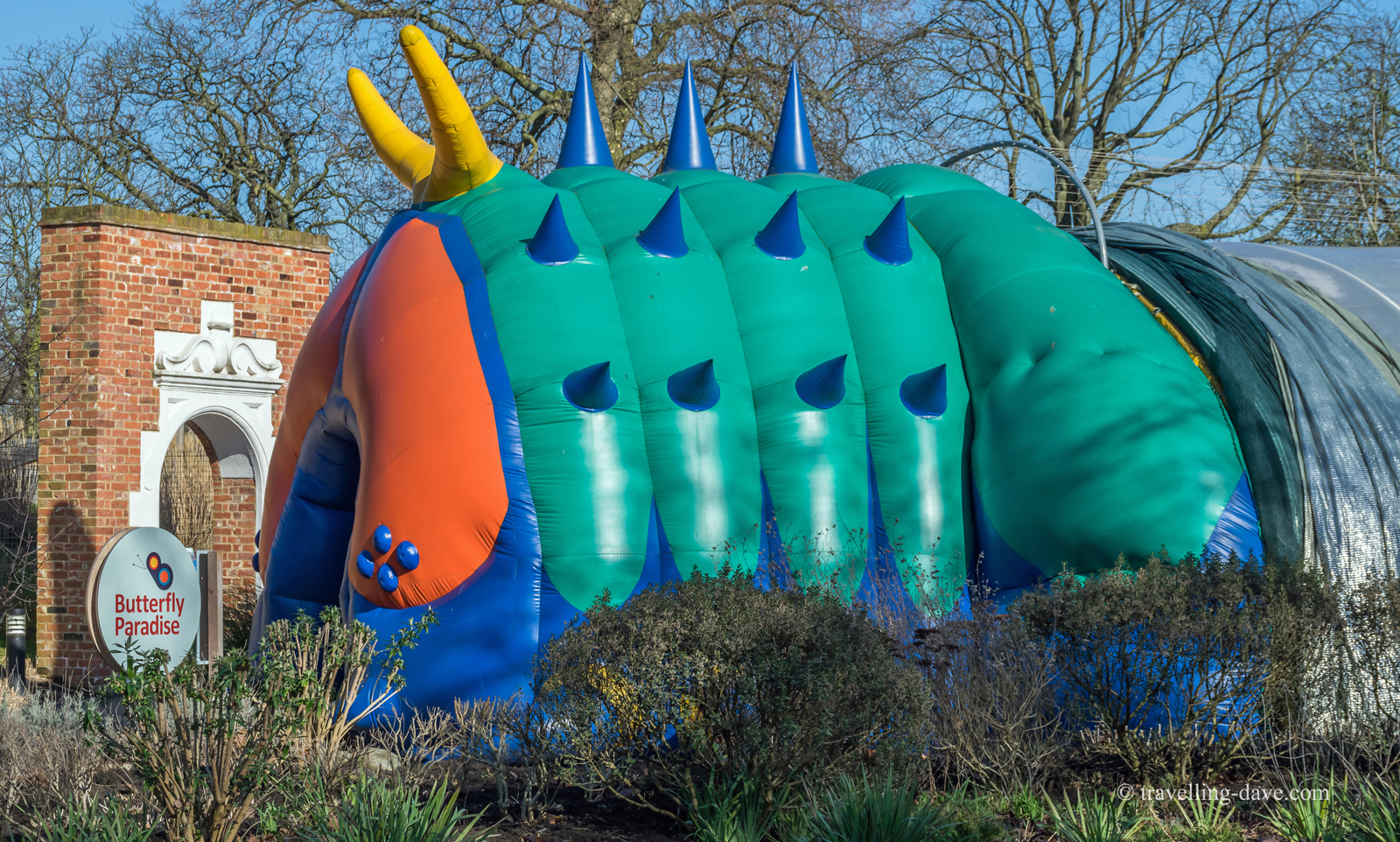 Giant caterpillar structure of Butterfly Paradise at London Zoo