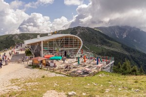View of the upper station of Monte Baldo cable car