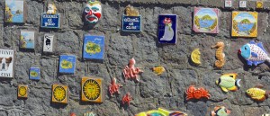 Outside one of Ischia's ceramics shops