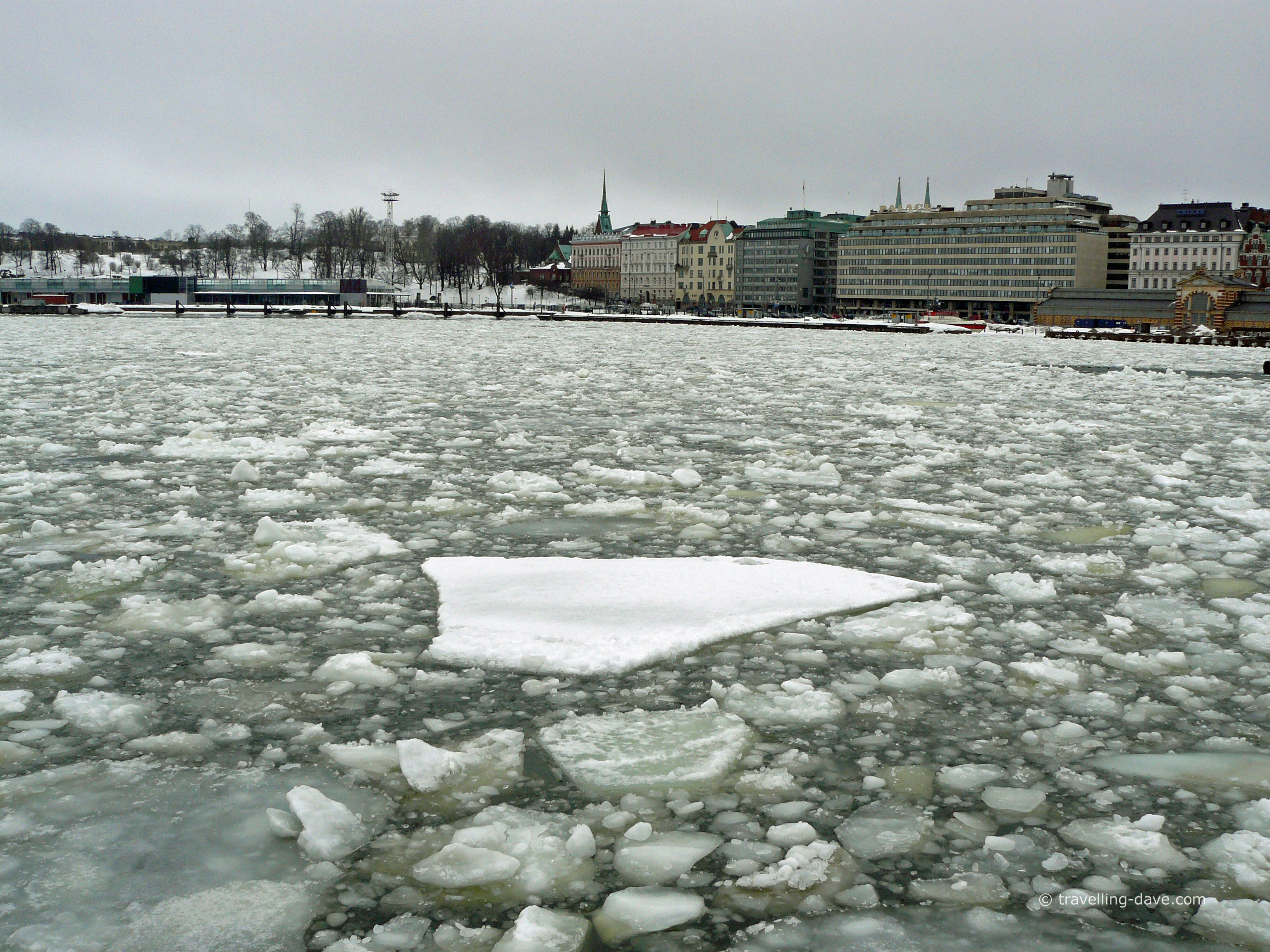 Helsinki harbour in winter