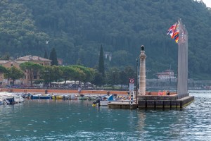 View of the lighthouse at Garda's harbour in Italy