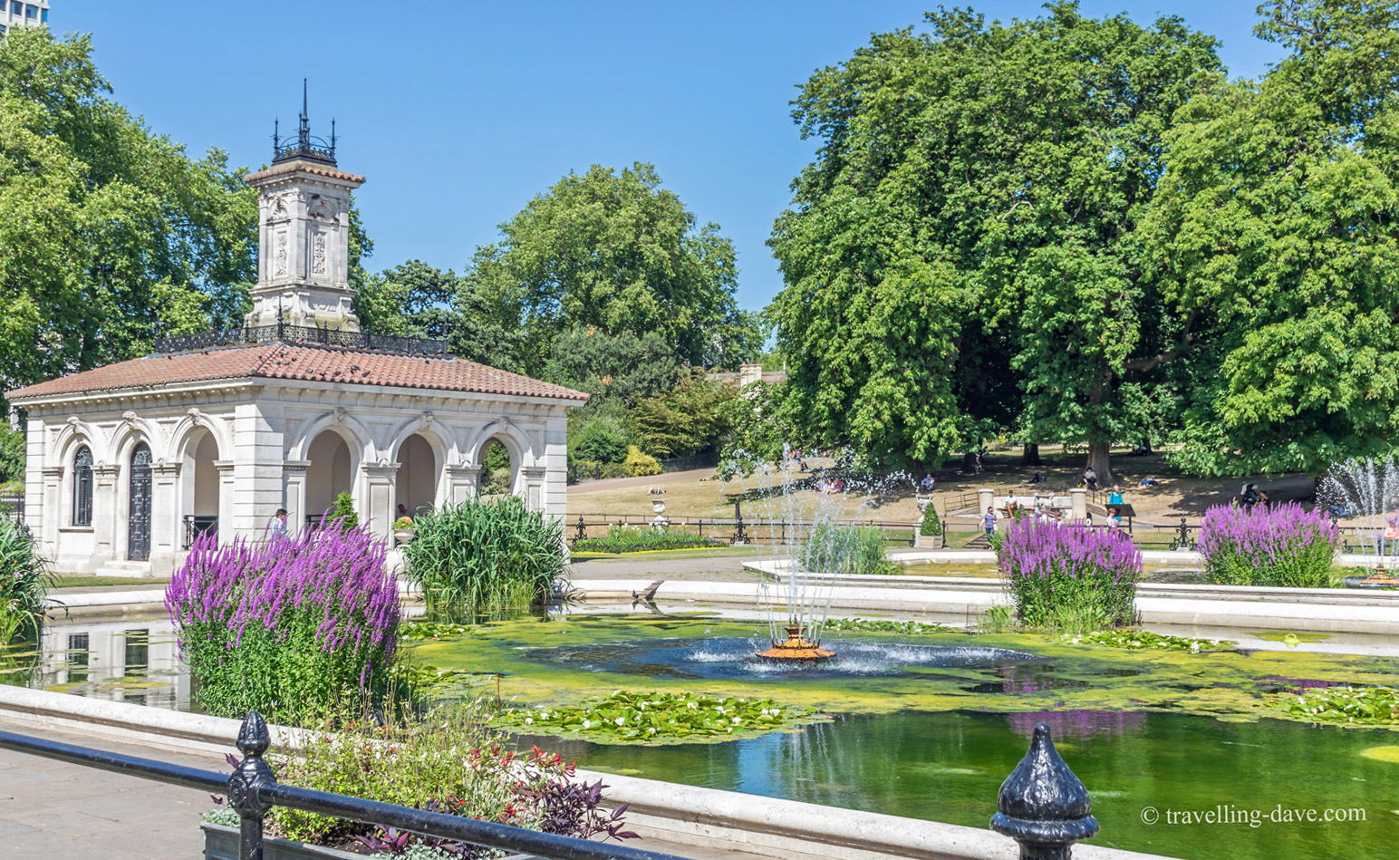 View of the Italian Gardens at Kensington Gardens in London