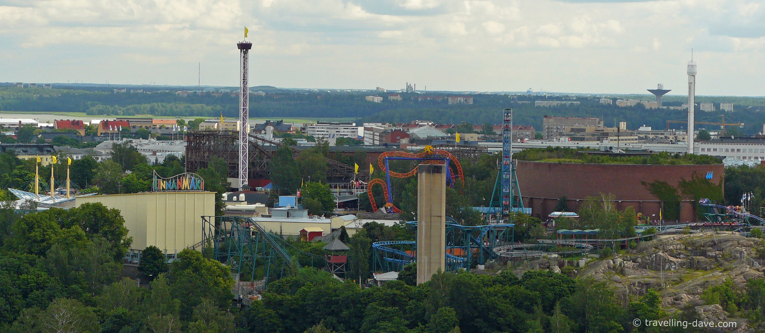 View of Helsinki Linnanmaki Amusement Park