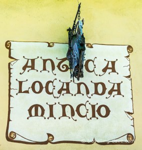 Restaurant sign in Borghetto sul Mincio