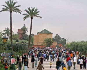 Crowds at Marrakech Menara Gardens
