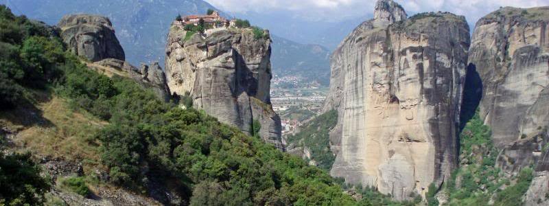 View of some of Meteora monasteries