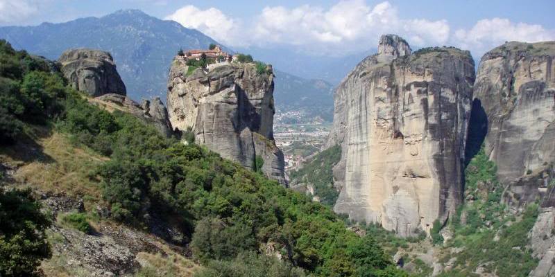 View of some of Meteora monasteries