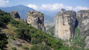 View of some of Meteora monasteries