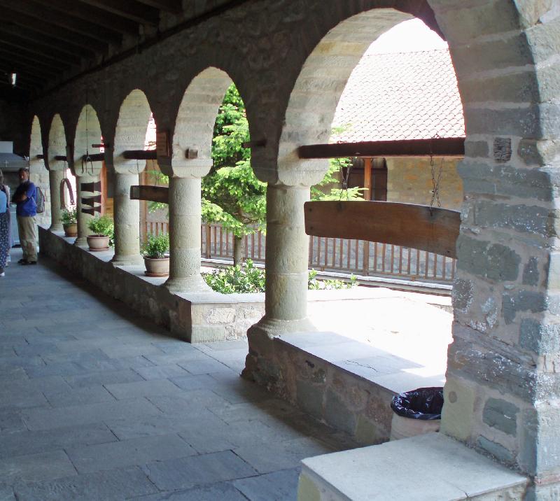Looking out from the arches at St.Stephen's Monastery, Greece
