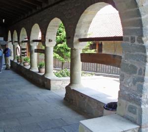 Looking out from the arches at St.Stephen's Monastery, Greece