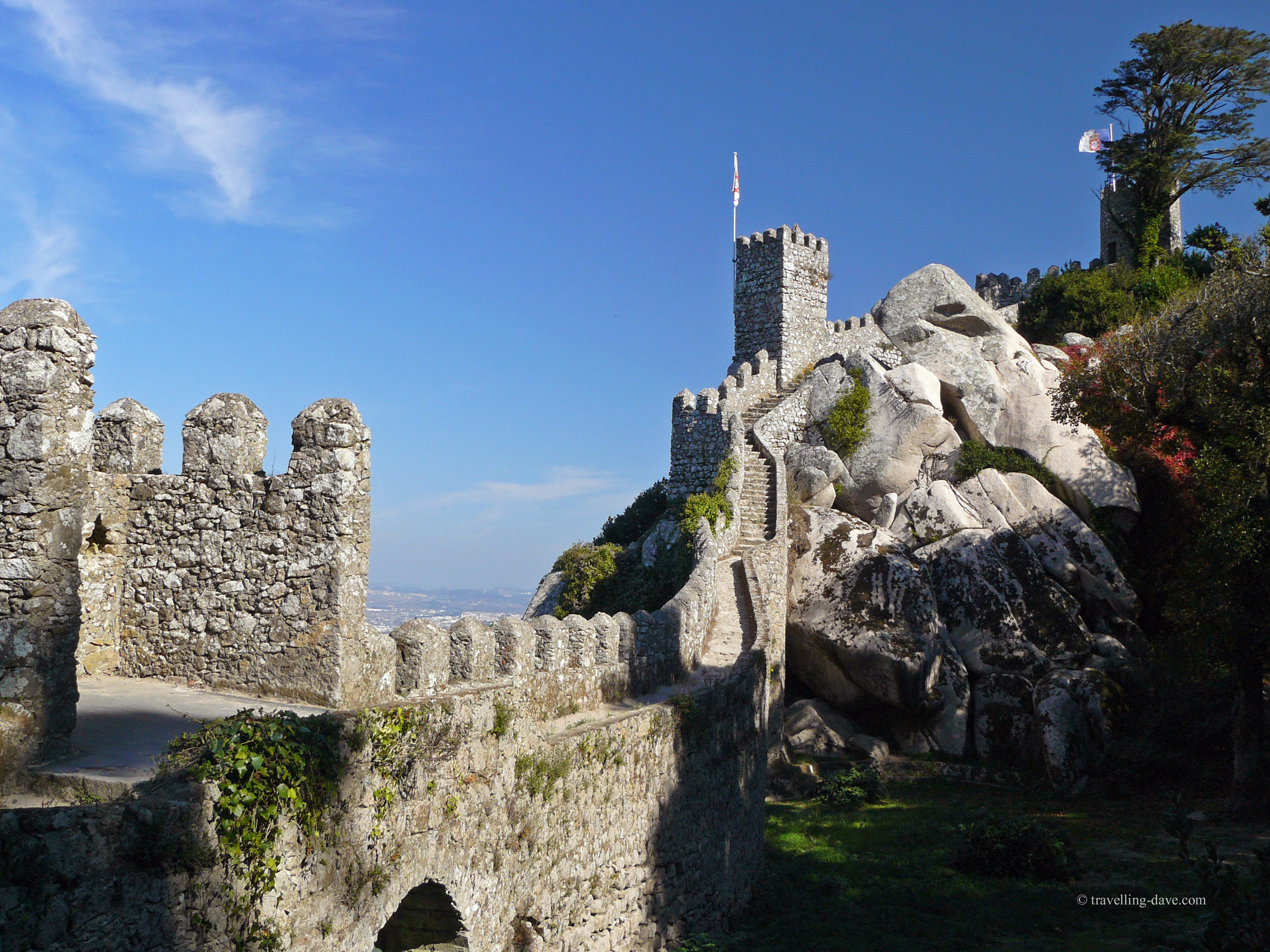 Climbing to the top of the Moorish Castle in Sintra