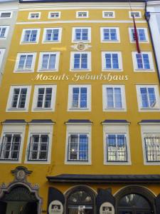 View of Mozart's birthplace in Salzburg