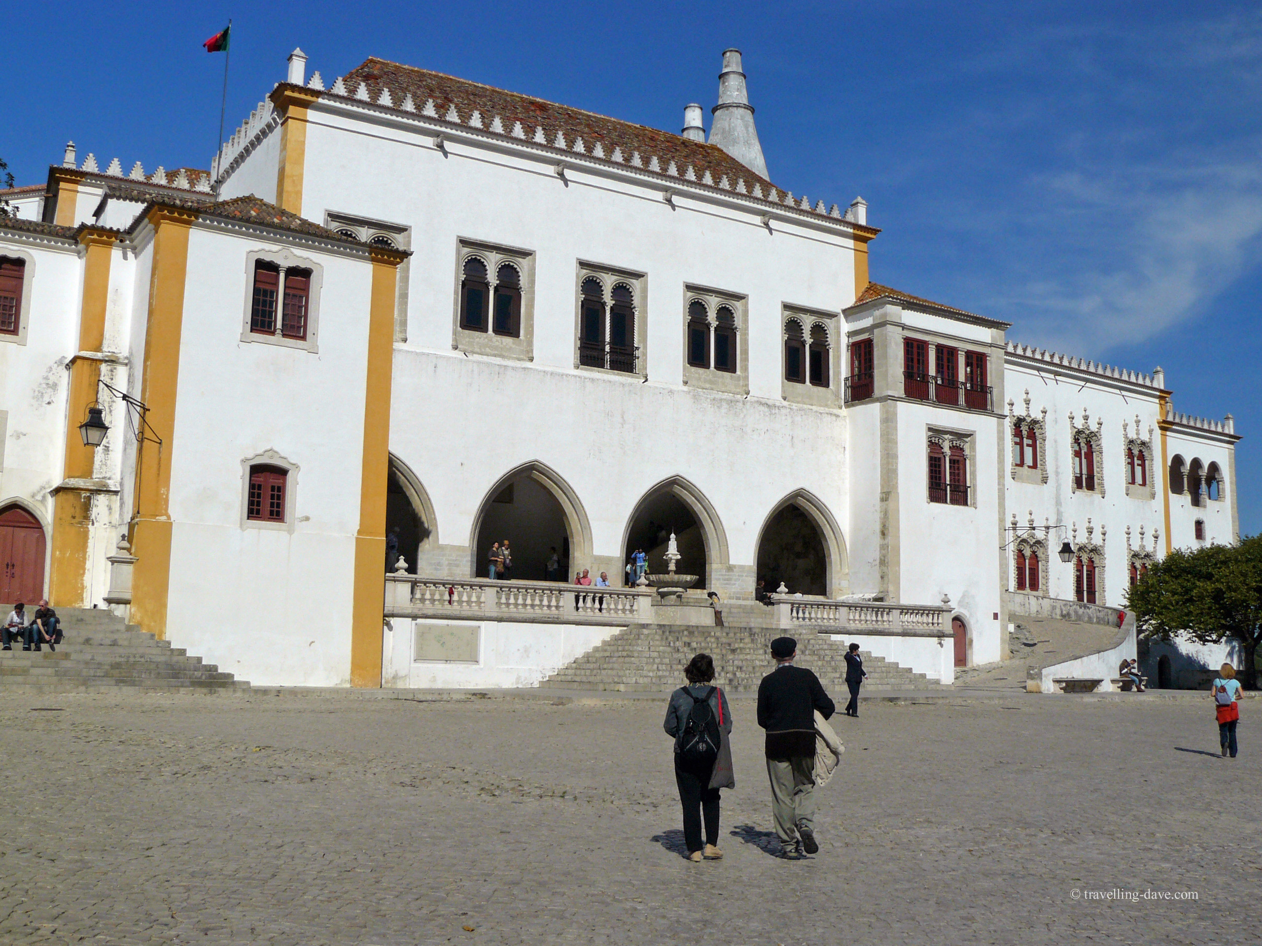 People walking towards Sintra National palace