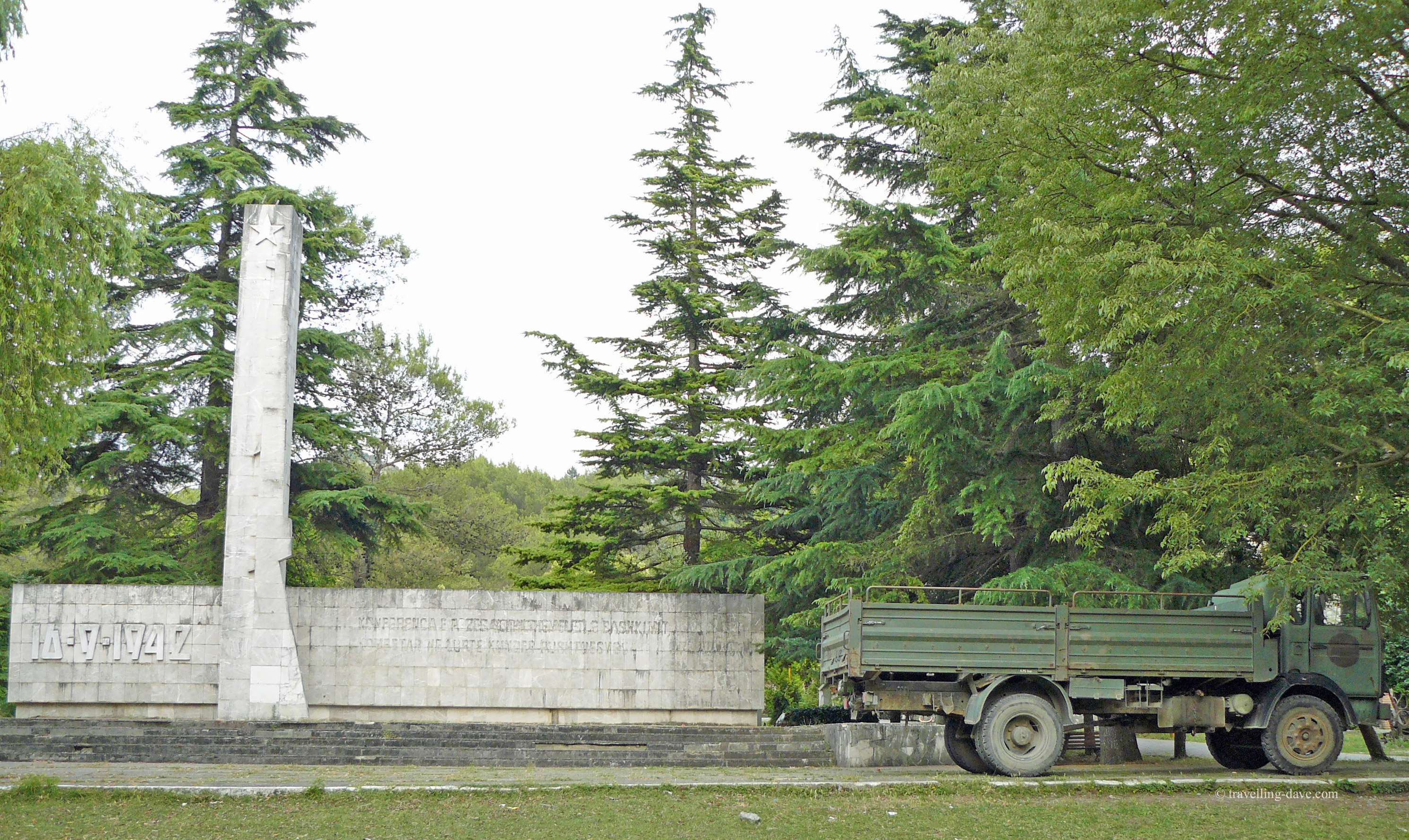 View of Peze National Liberation Movement Monument in Albania