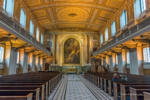 Inside the chapel of the Old Royal Naval College in Greenwich