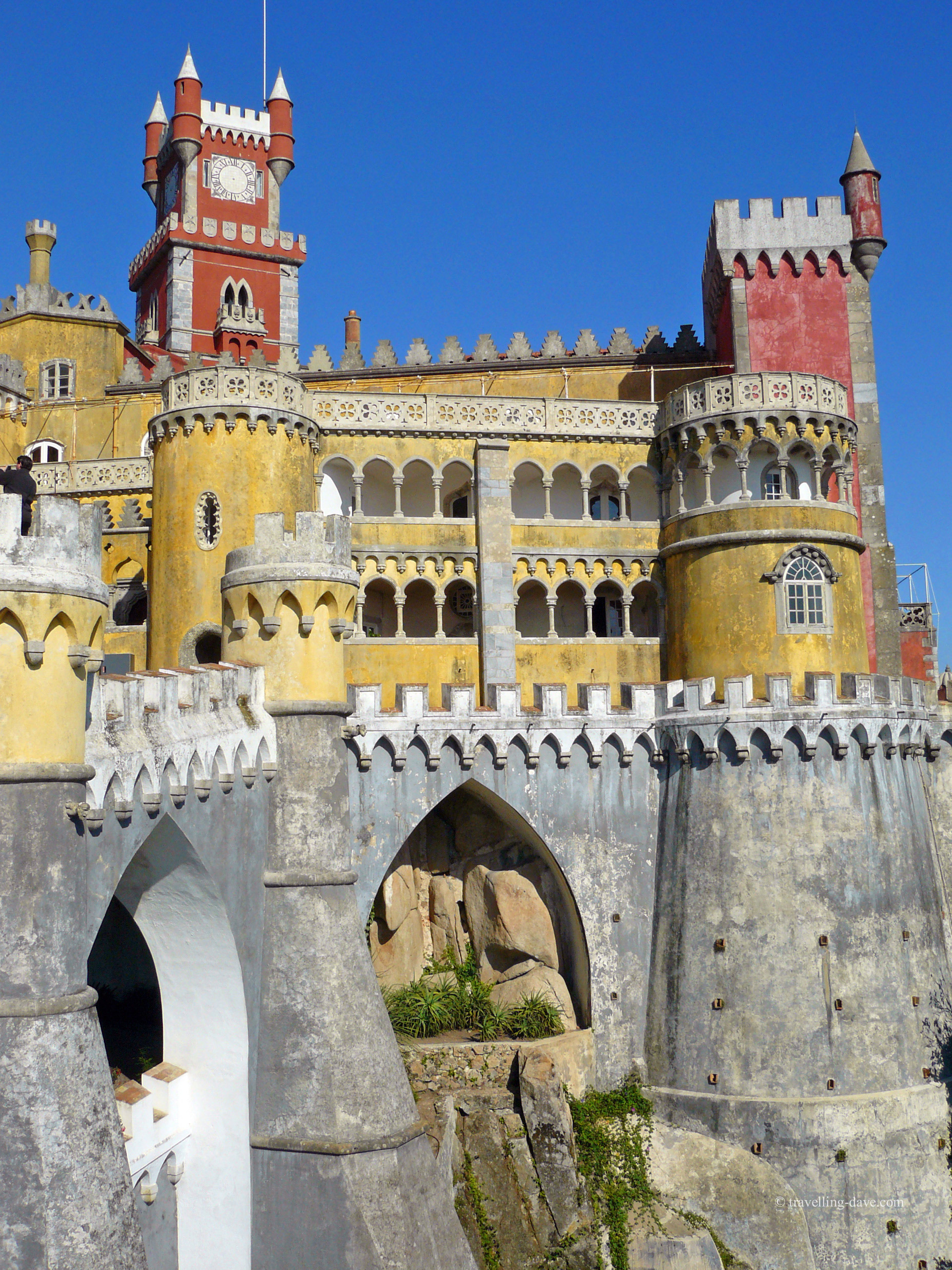 Colorful buildings and towers at Sintra Pena National Palace