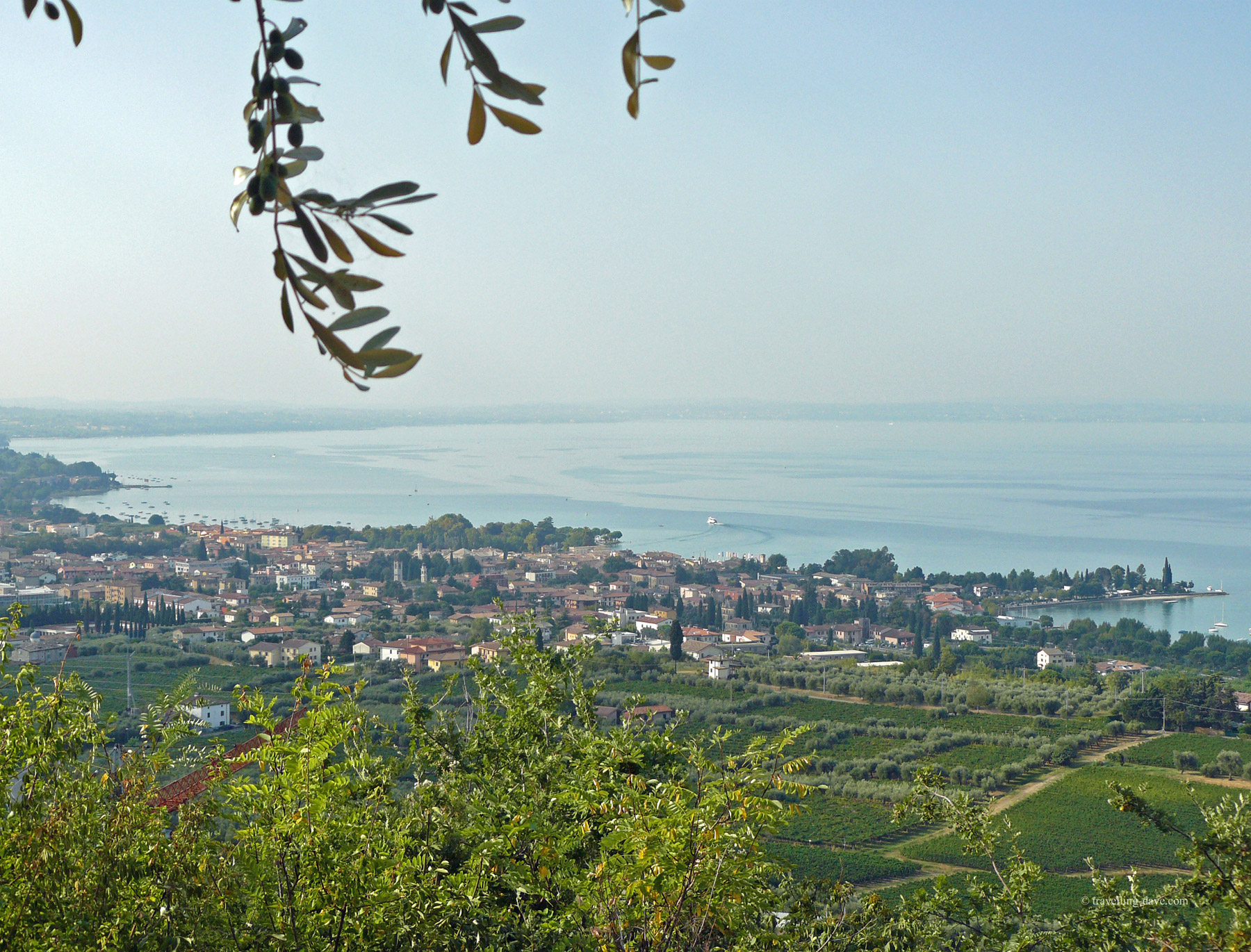 Villages on Lake Garda seen from the top of the Rock