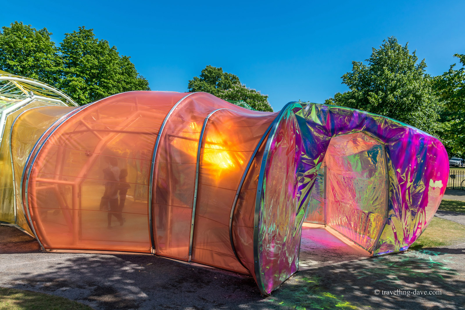 View of the 2015 installation of the Serpentine Pavilion in London