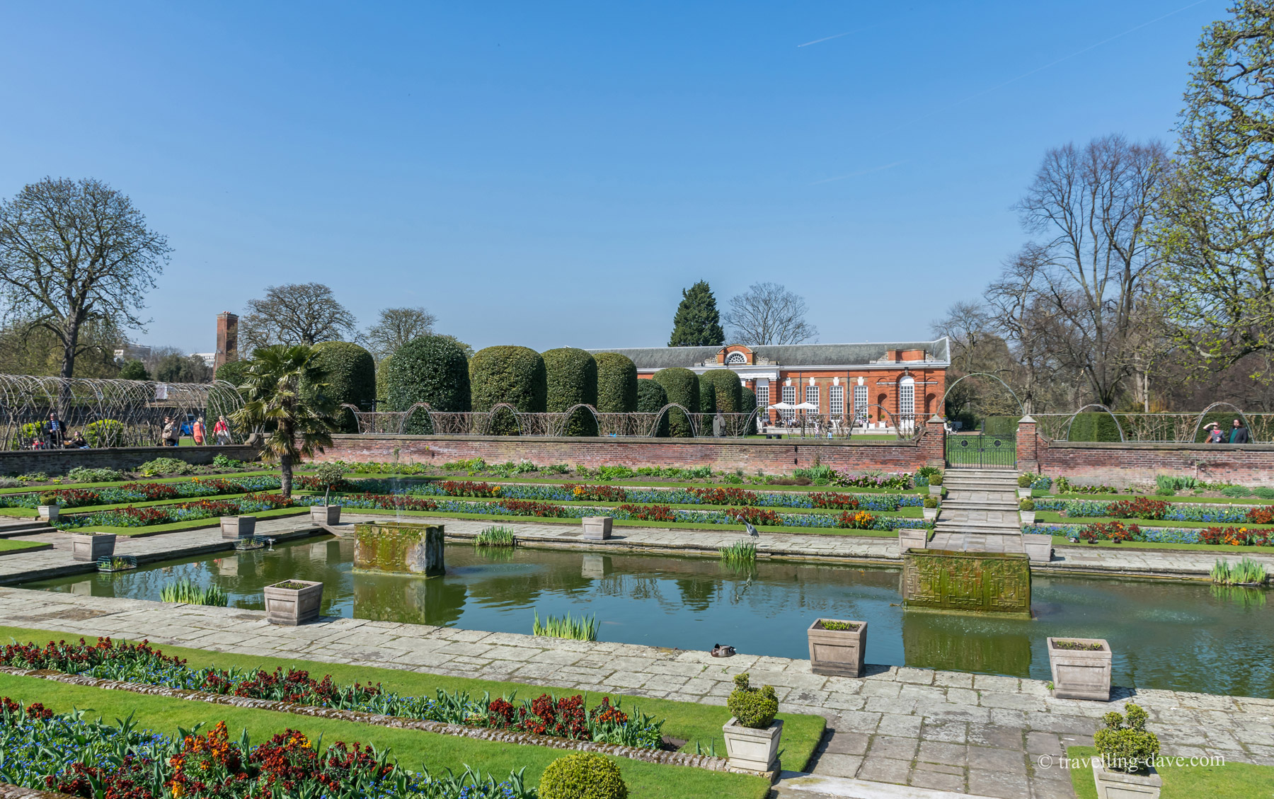 View of the sunken Dutch garden at Kensington Palace
