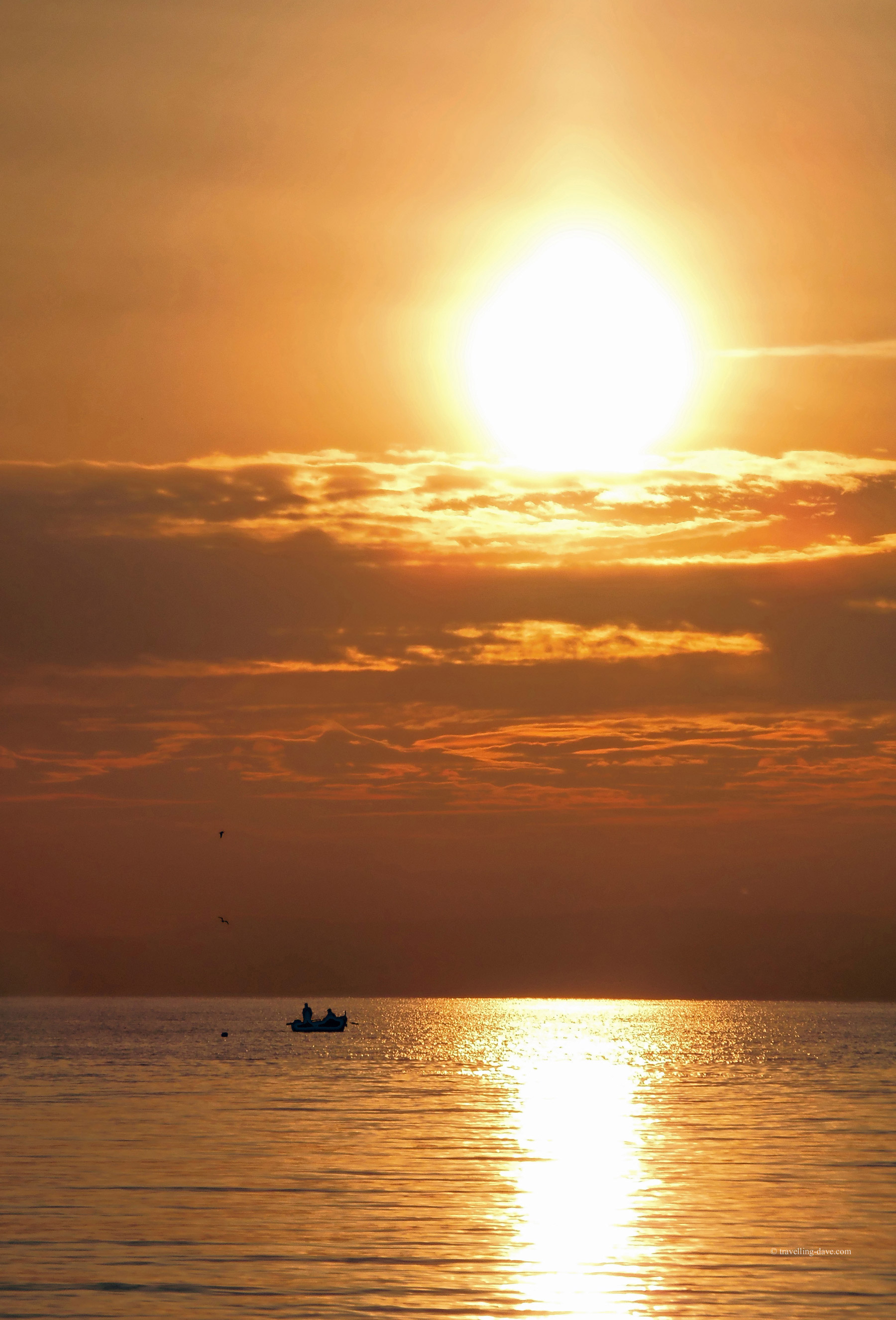 Sun setting on Lake Garda in Italy