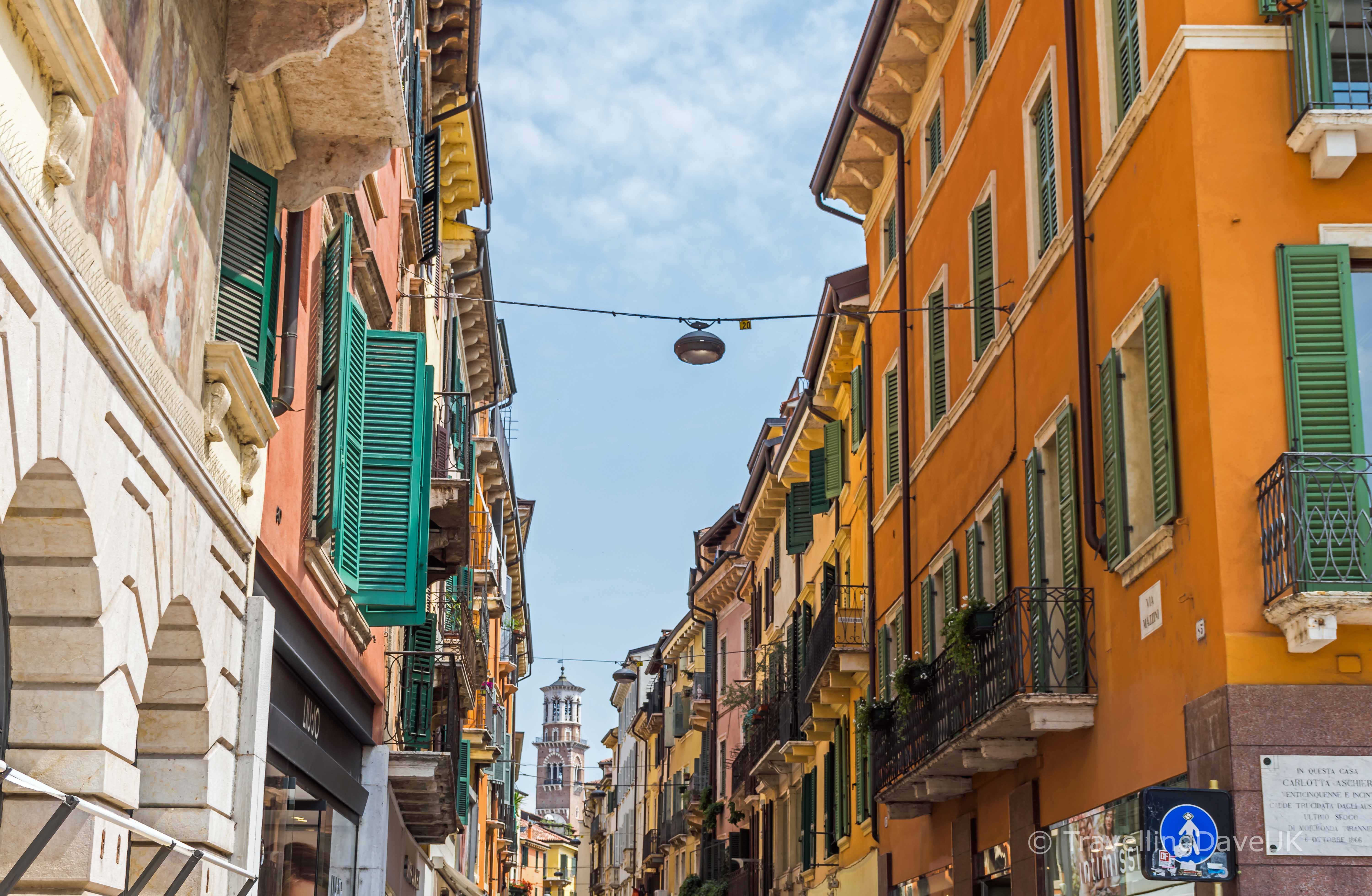 View of Via Mazzini in Verona