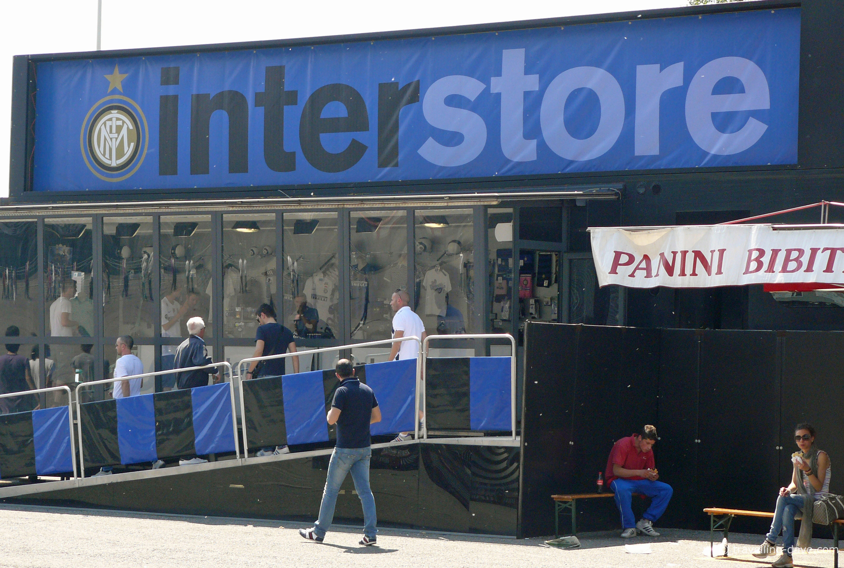Merchandise store outside Milan's San Siro Stadium