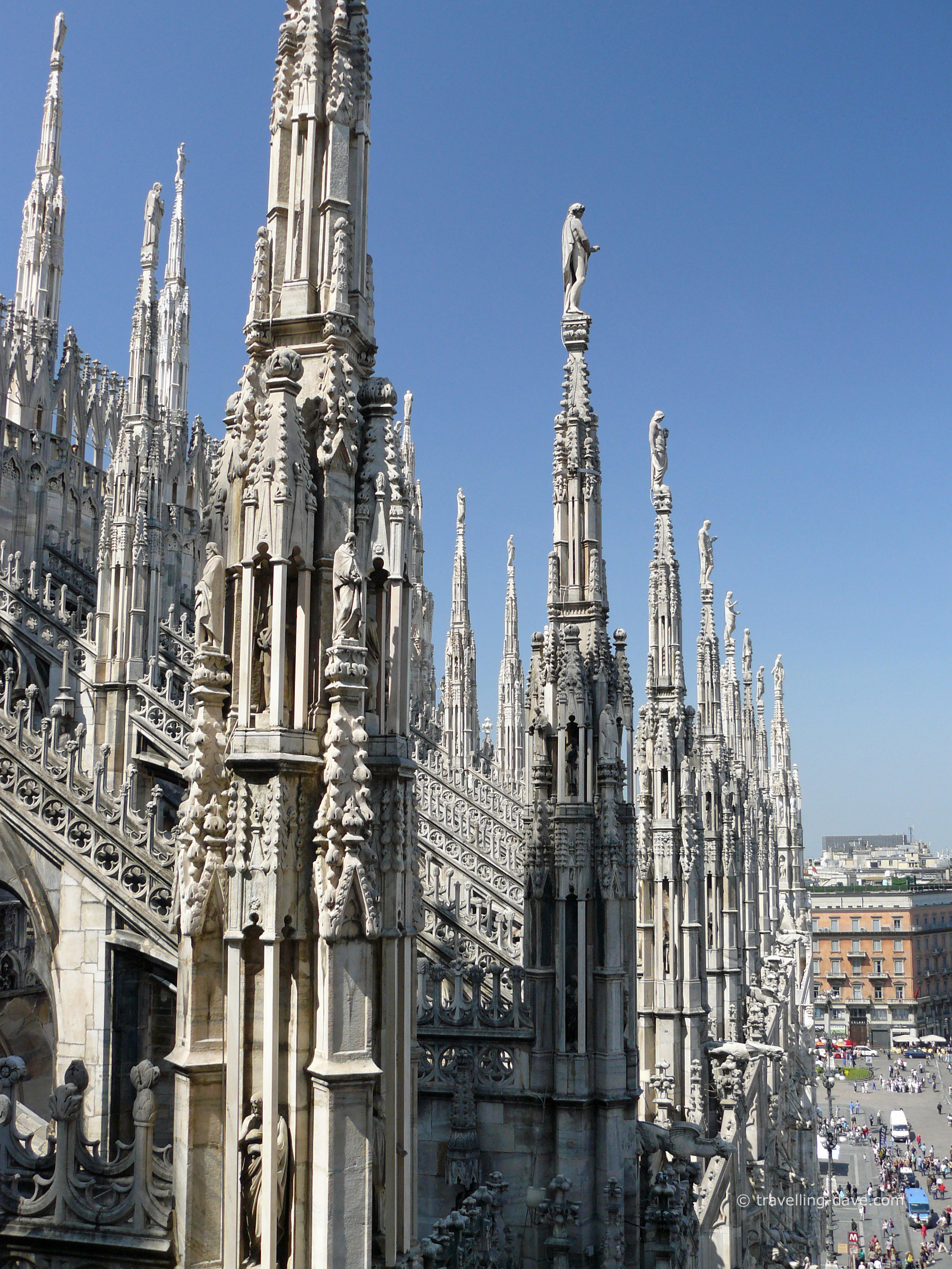 View of the spires of Milan Cathedral