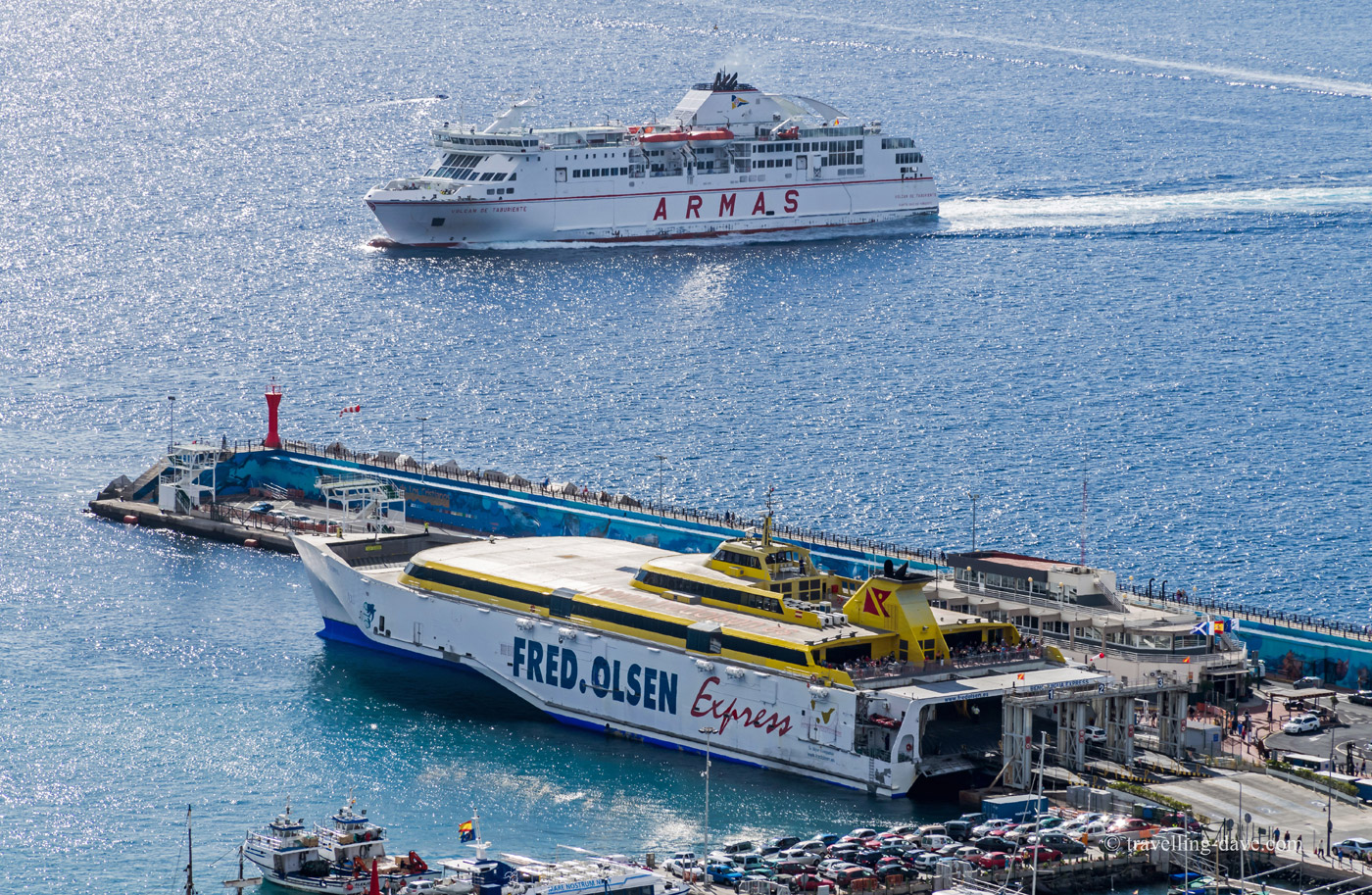 Two ferries at Los Cristianos in Tenerife