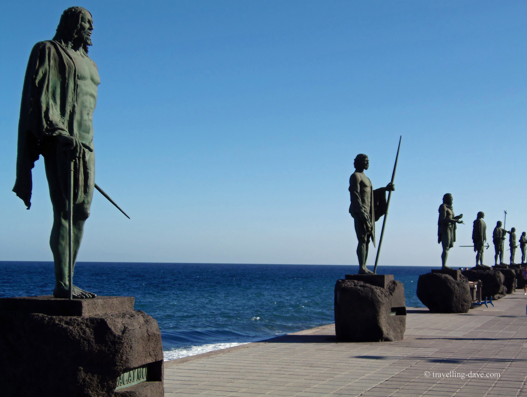 View of the statues outside Candelaria Basilica