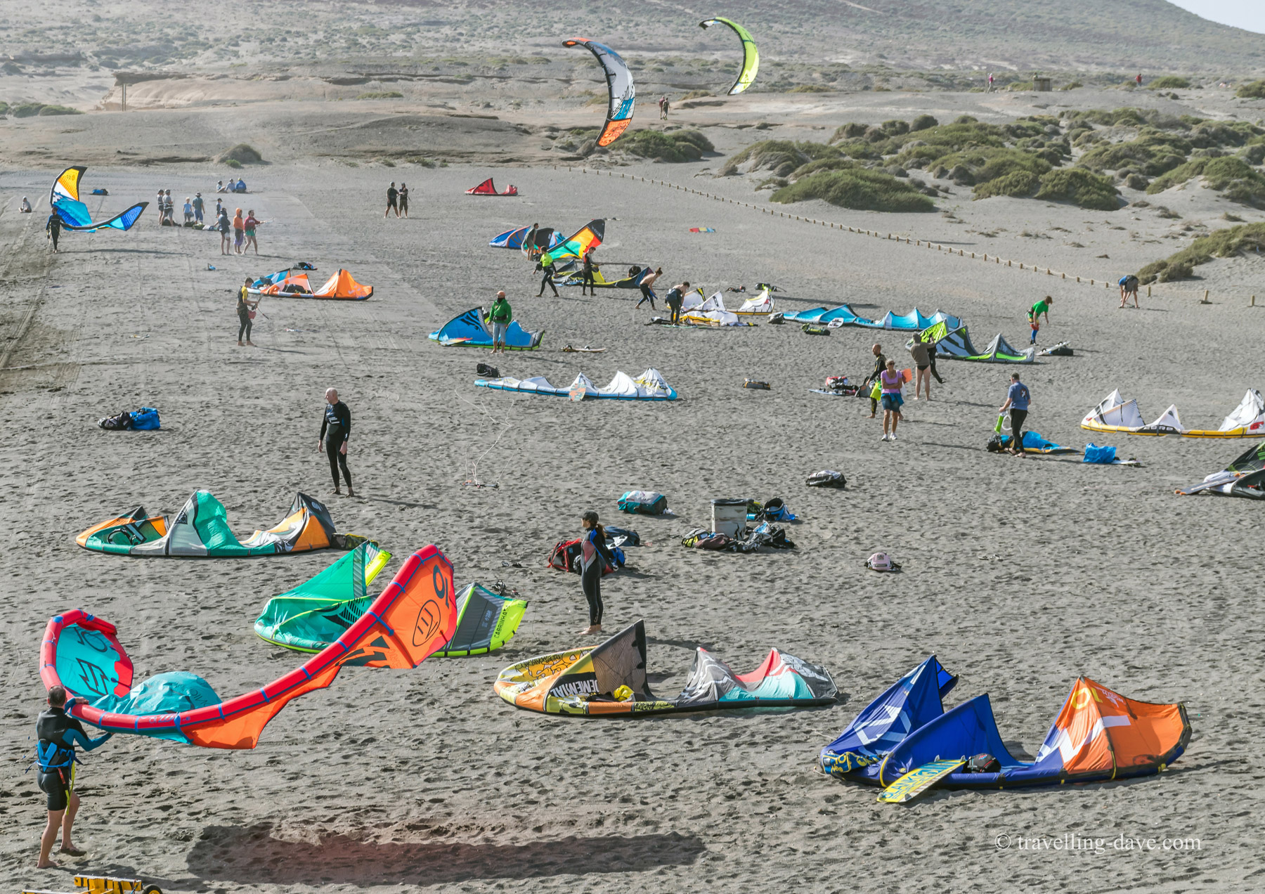 Getting ready to kite-surf in El Medano