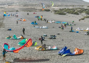 Getting ready to kite-surf in El Medano