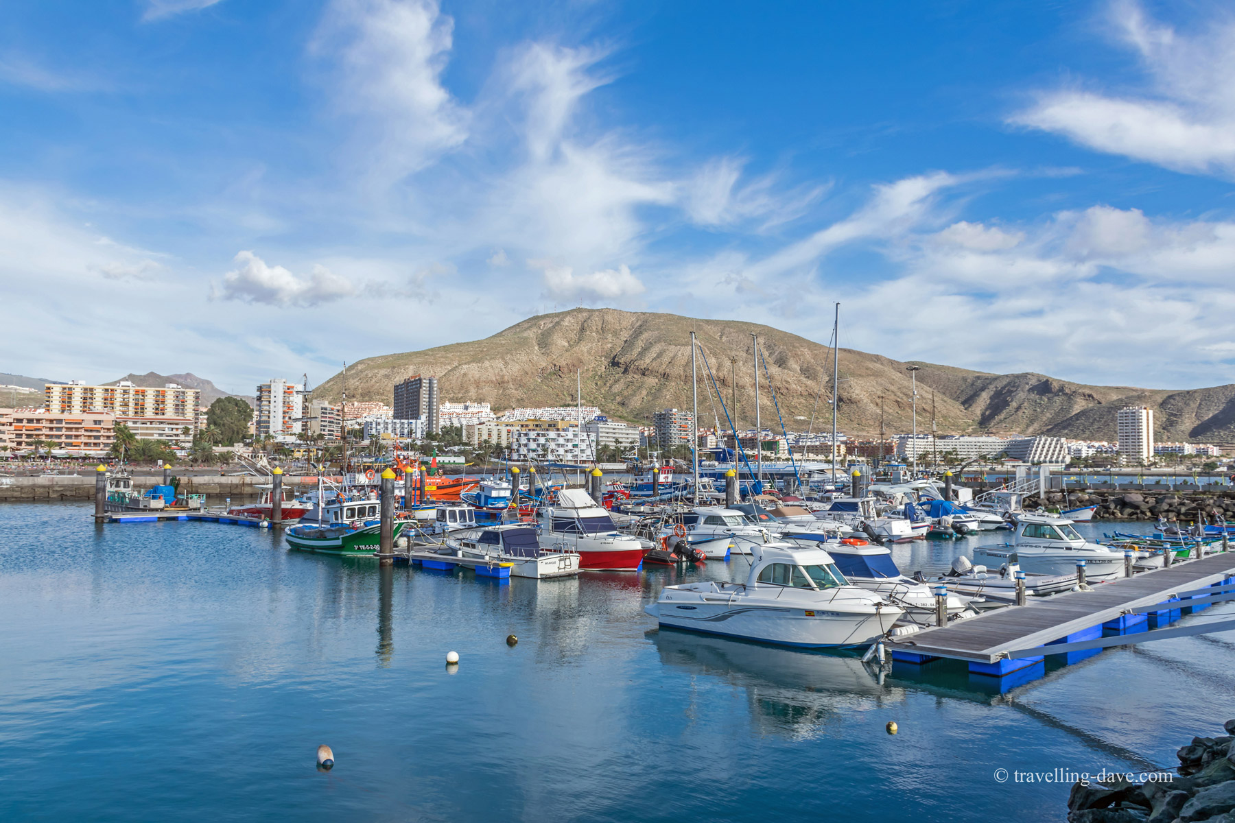 Boats in the harbour in Los Cristianos