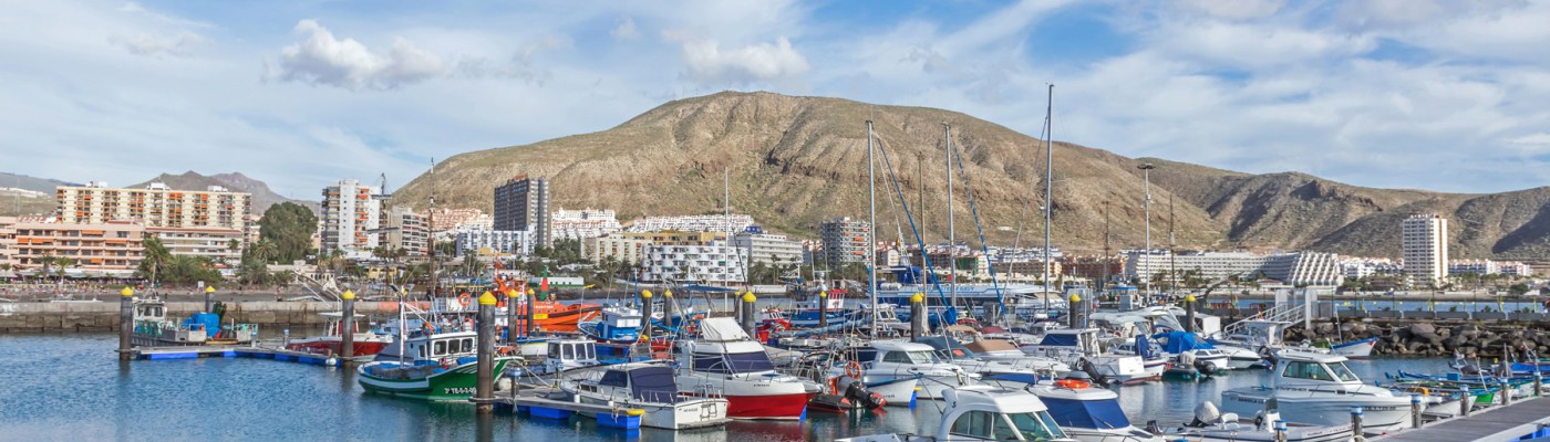 Boats in the harbour in Los Cristianos