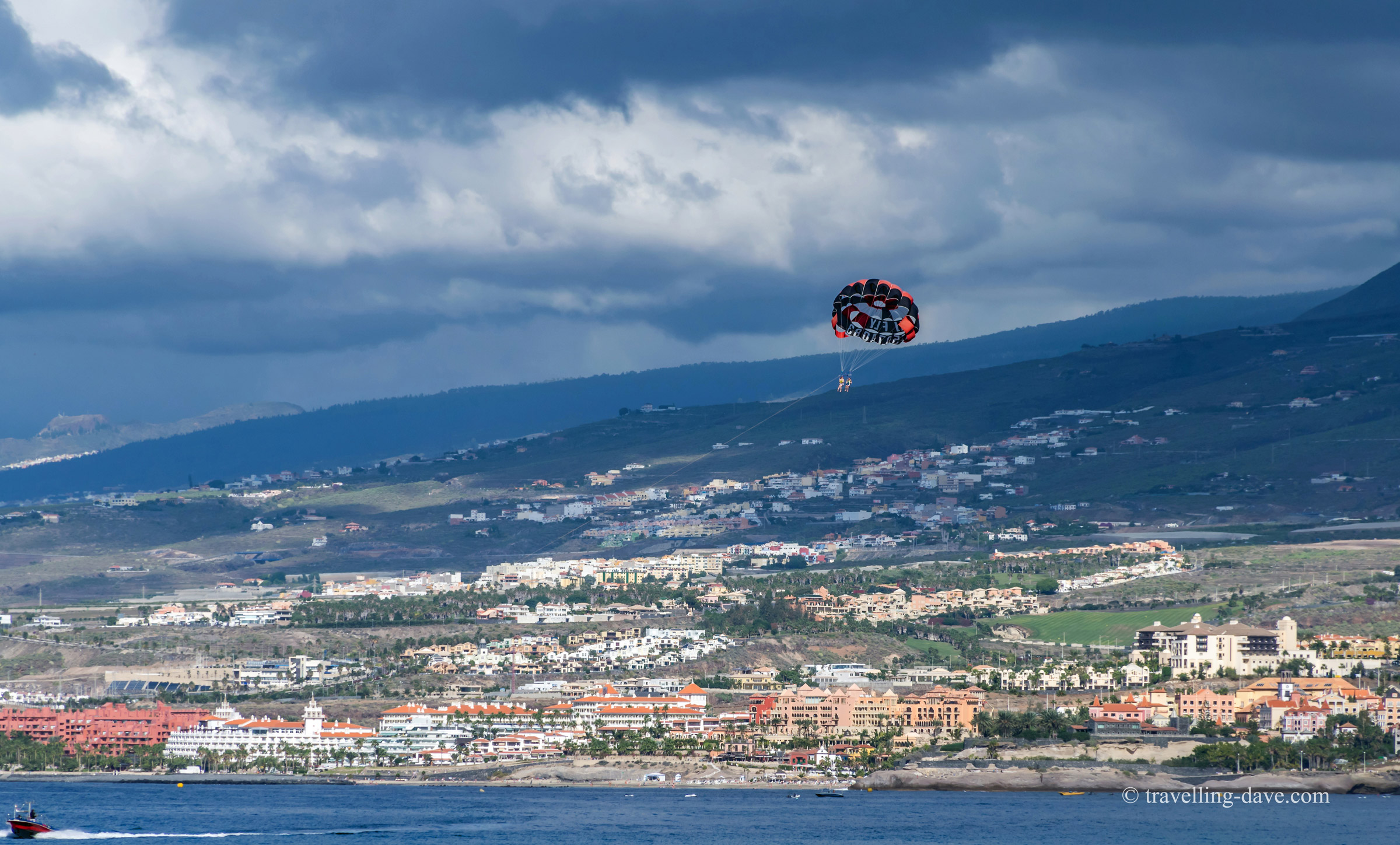View of a parasailer in Tenerife