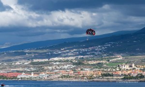 View of a parasailer in Tenerife